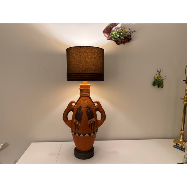 Mid 20th Century Southwestern Tribal Terracotta Pottery Lamp For Sale In Charleston - Image 6 of 12