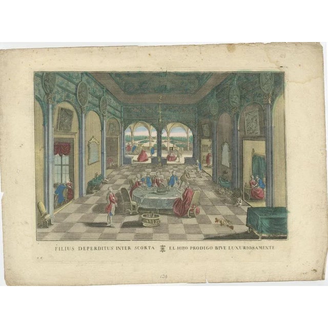Set of 6 Optical Prints – Story of the Prodigal Son by Probst, Hand-Colored c.1780 This rare and complete set of six hand-...