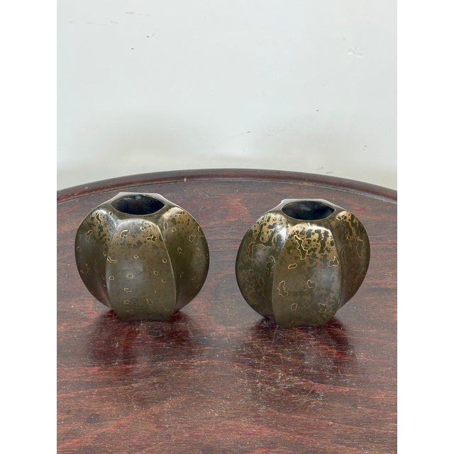 Art Deco Vases in Copperware, 1920, Set of 2 For Sale - Image 6 of 9