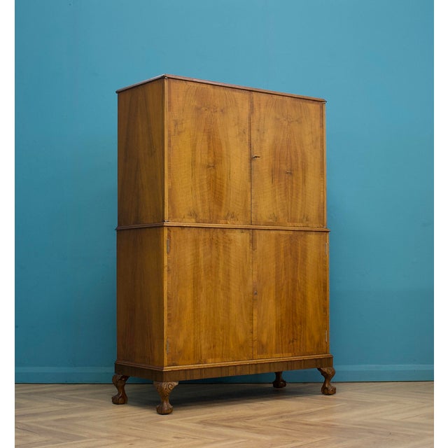 Vintage Burr Walnut Drinks Cabinet, 1930s For Sale - Image 12 of 12