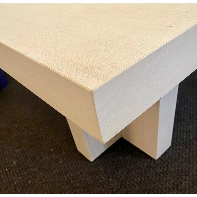 Light Gray 1970s Mid Century Modern, Milo Baughman Style, Bleached and Stained Gray Cruciform Side or Cocktail Table For Sale - Image 8 of 12