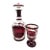 Bohemian Style Ruby Red Crystal Decanter & Goblet, Set of 2 Pieces For Sale