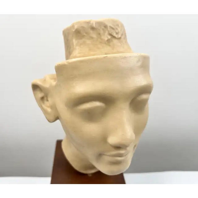 Louvre Museum Reproduction Classical Male Bust, French Plaster Sculpture on Wood 1990's For Sale - Image 4 of 17
