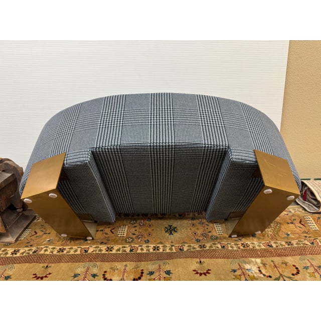 Design Plus Gallery presents a Glen Plaid Wool Ottoman by Jay Jeffers Design. The ottoman has a richly upholstered body...