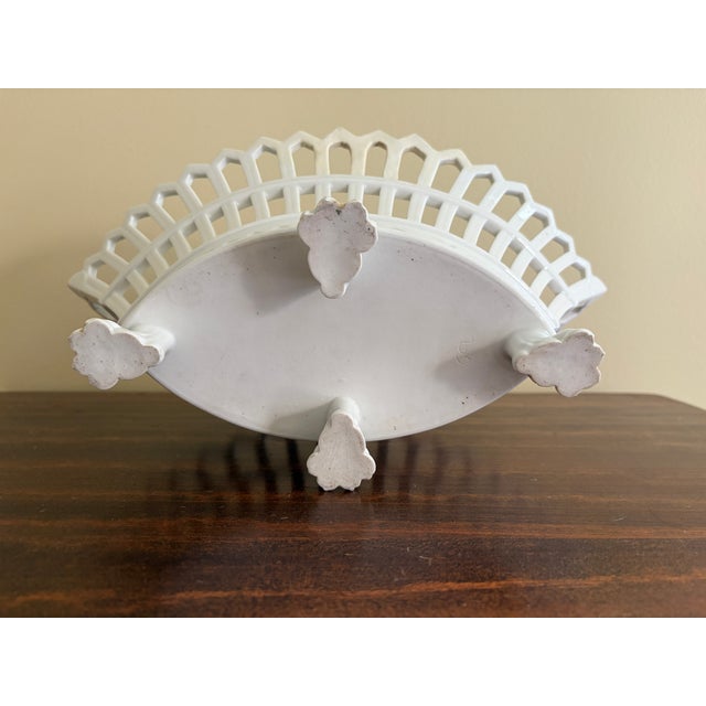 Antique French Reticulated Porcelain Cachepot on Lion-Paw Feet For Sale - Image 13 of 13