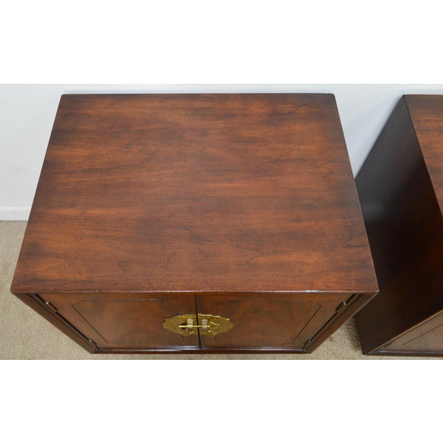 Henredon Henredon Pan Asian Nightstands a Pair For Sale - Image 4 of 18