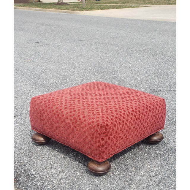 Late 20th Century William and Mary Style Upholstered Footstool Ottoman For Sale In Washington DC - Image 6 of 6