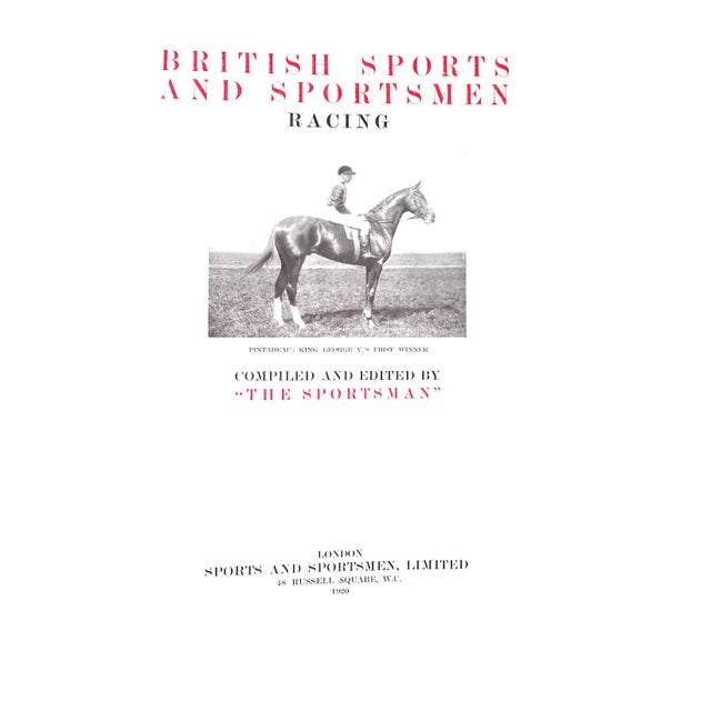 "The Sportsman" [compiled and edited by] [402] pp. Sports and Sportsmen Limited 1920 15 1/4" x 11 1/2" Weighs: 10.7 lbs...