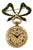 Ladies Art Nouveau Bucherer Lapel 18k Gold Enamel Bow Pin Vintage Pocket Watch For Sale