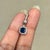 Art Deco 1.14ct Cushion Cut Natural Blue Sapphire Diamond Halo Pendant in 14k White Gold For Sale - Image 3 of 16