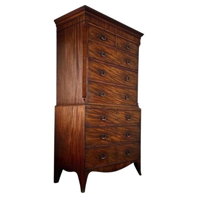 2000 - 2009 18th Century Georgian Mahogany Chest on Chest For Sale - Image 5 of 12