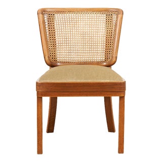 Model 201 Chair with Frame Wood, Back with Ronc, Seat Upholstered and Velour Fabric, for the Girsberger Bookshop, Zurich For Sale