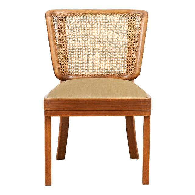 Model 201 Chair with Frame Wood, Back with Ronc, Seat Upholstered and Velour Fabric, for the Girsberger Bookshop, Zurich For Sale