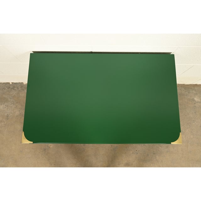 Drexel Heritage Mid-Century Hollywood Regency Campaign Green Lacquered Nightstand | Circa 1970s For Sale - Image 9 of 12