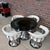 Vintage Russell Woodard Style Chrome Swivel Dining Set With Smoked Glass Top For Sale - Image 10 of 12