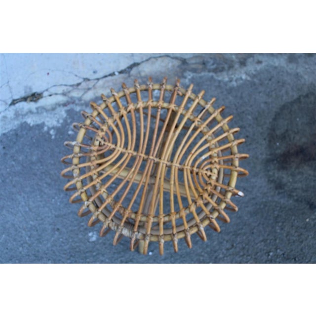 Italian Bamboo Stool, 1950s, in Very Good conditions. Designed 1950 to 1959