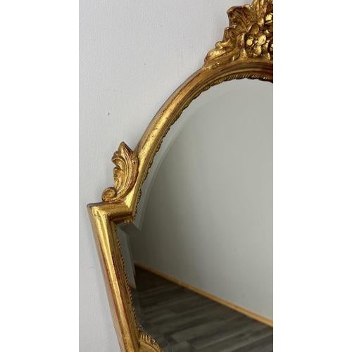 Vintage French Ornate Wall Mirror with Gold Finish For Sale - Image 4 of 8
