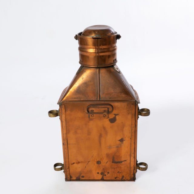 Vintage Copper Masthead Ship's Lantern For Sale - Image 4 of 8