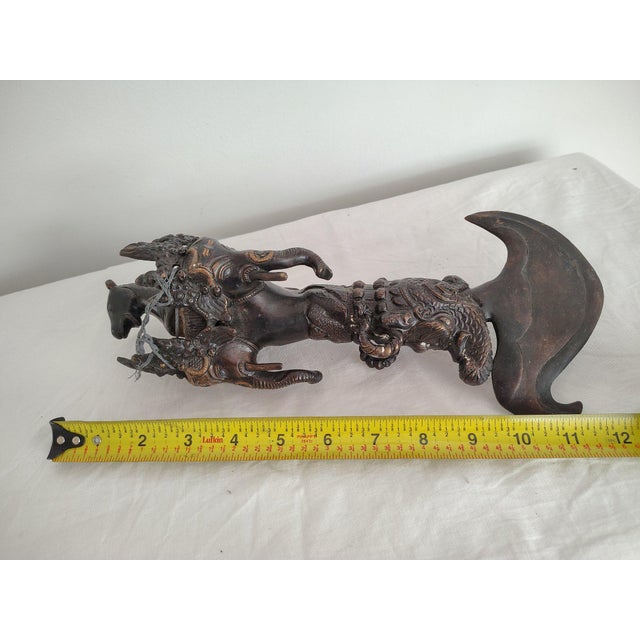 Bronze 20th Century Tibetan Bronze Ritual Kartika Phurba – Hayagriva Motif For Sale - Image 8 of 8