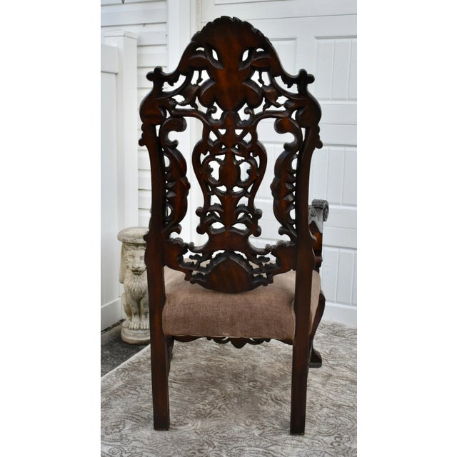 Antique Carved Walnut French Baroque Style High Back Throne Back Chair ...