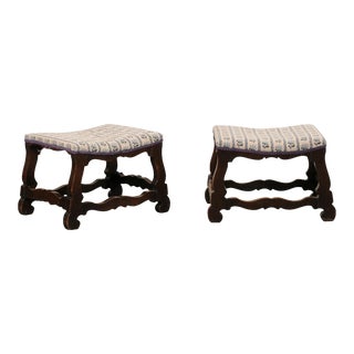 French Carved-Wood Stools, 1920's - A Pair For Sale