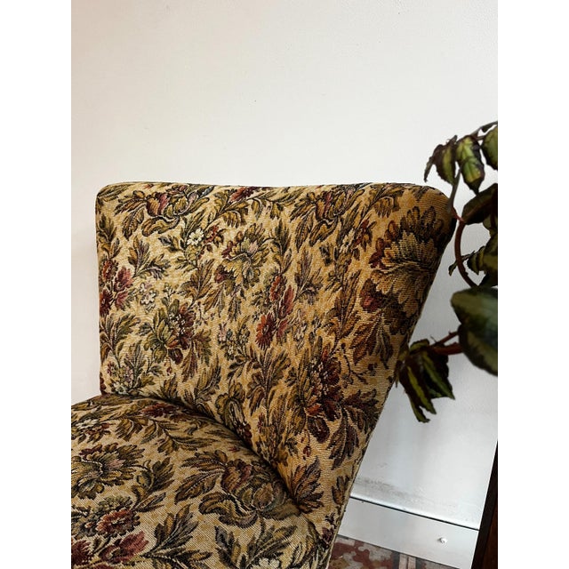 1960s Cocktail Lounge Chair with Floral Upholstery, 1960s For Sale - Image 5 of 11