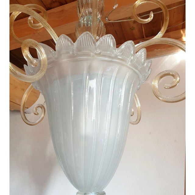 White White Murano Glass Neoclassical Lantern 1960s For Sale - Image 8 of 11
