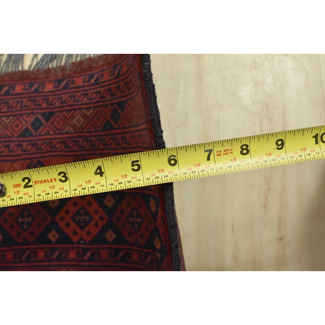 Turkmen Rug 9’11” X 12’11” Red Wool Tribal Hand-Knotted Oriental Carpet For Sale - Image 12 of 14