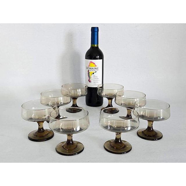 1970s Libbey Glass Tawny Accent Champagne/Sherbet Cups, Set of 8 For Sale In Miami - Image 6 of 7