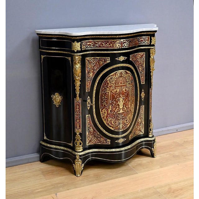 19th Century Napoleon III Boulle Marquetry Console Table from Maison Coignerai For Sale - Image 3 of 18