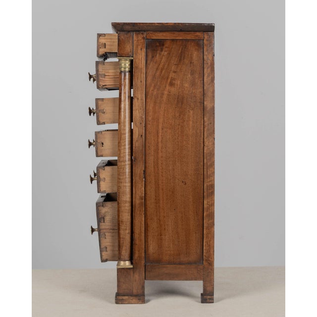 French Empire Miniature Semainier Chest, Walnut & Brass, Circa 1800 For Sale In Orlando - Image 6 of 10