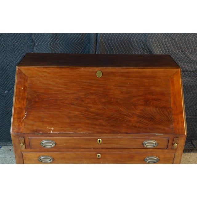 Antique American Federal Hepplewhite Mahogany Slant Drop Front Secretary Desk For Sale - Image 16 of 18