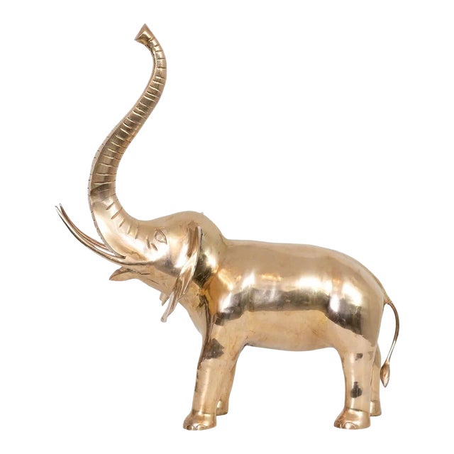 Brass Full Bodied Elephant Sculpture For Sale