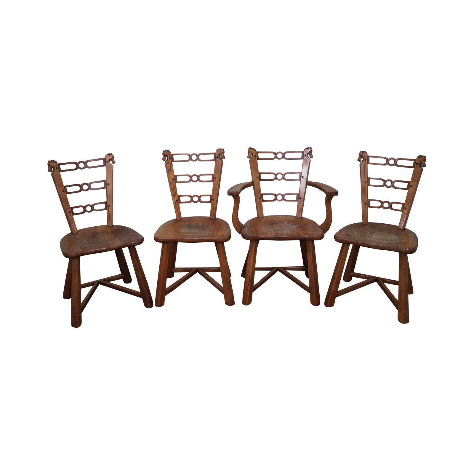 Romweber Viking Oak Horse Head Chairs Set of 4 Chairish