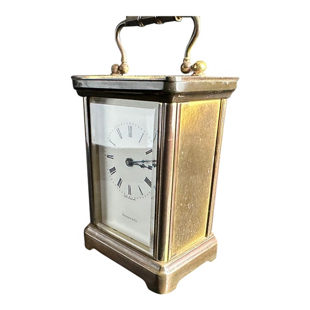 Mid 20th Century Tiffany & Co. Brass Carriage Clock For Sale