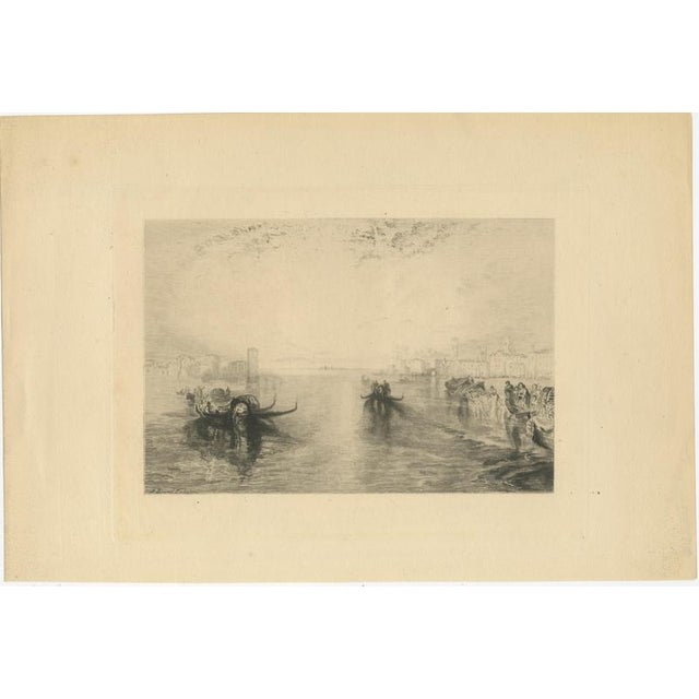 A. Brunet-Debaines, Gondolas on the Venetian Lagoon, 1880, Etching For Sale - Image 3 of 9