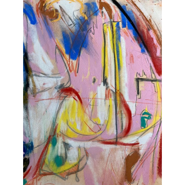 Contemporary Abstract Pastel Drawing on Paper by Erik Sulander For Sale
