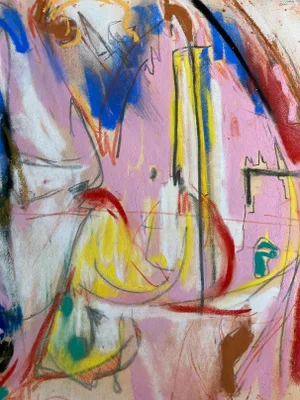 Contemporary Abstract Pastel Drawing on Paper by Erik Sulander
