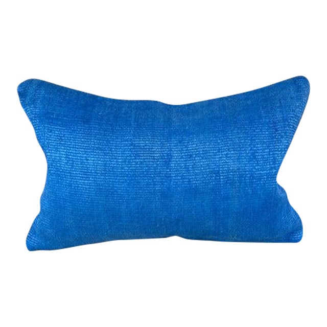 16 x 24 Hemp Pillow Turkish Cushion Natural Blue Pillow Cushion Cover For Sale