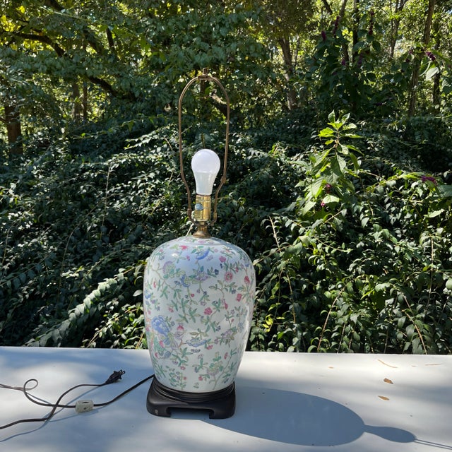 Ginger Jar Chinese Famille Rose Lamp For Sale - Image 12 of 12