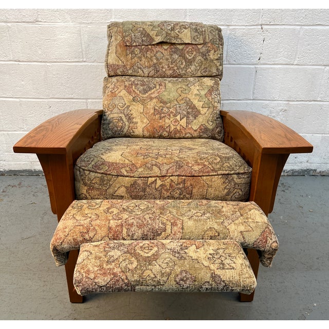 Late 20th Century Pair of Mission Style Reclining Lounge Chairs For Sale - Image 14 of 15