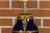 A French cobalt blue porcelain vase from the 19th century mounted into a table lamp with gilded foliage décor and custom...