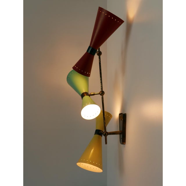 Three-Armed Diabolo Sconce attributed to Bag Turgi, 1950s For Sale - Image 11 of 18