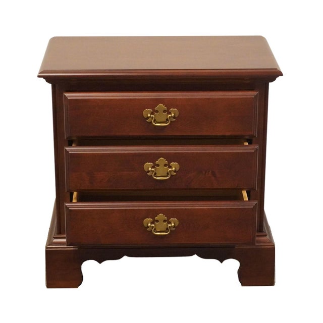 Early 21st Century American Drew Cherry Contemporary Traditional Style 26" Three Drawer Nightstand 761-413 For Sale - Image 5 of 12