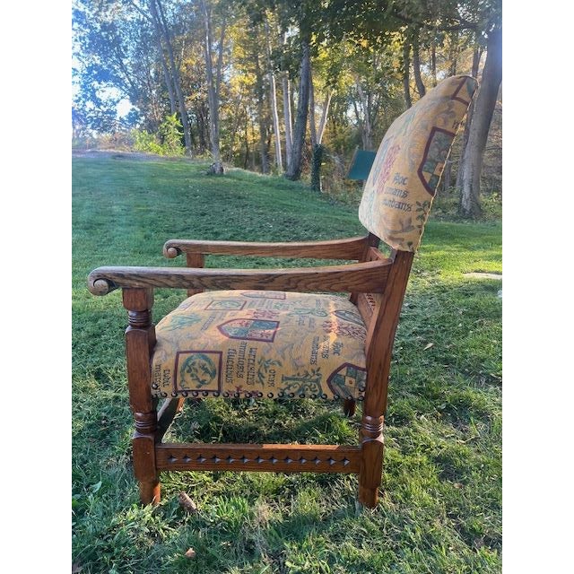 Gothic Late 20th Century Arts and Crafts Stickley-Style Oak Armchair For Sale - Image 3 of 14