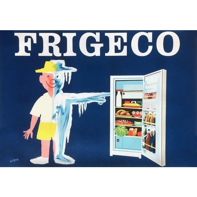 Raymond SAVIGNAC FRIGECO 1980 poster on matt poster paper signed in the plate 27.6 x 39.4 in reference : Forney 180 in...