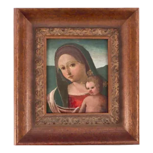Italian Baroque Madonna and Child Oil on Board Painting