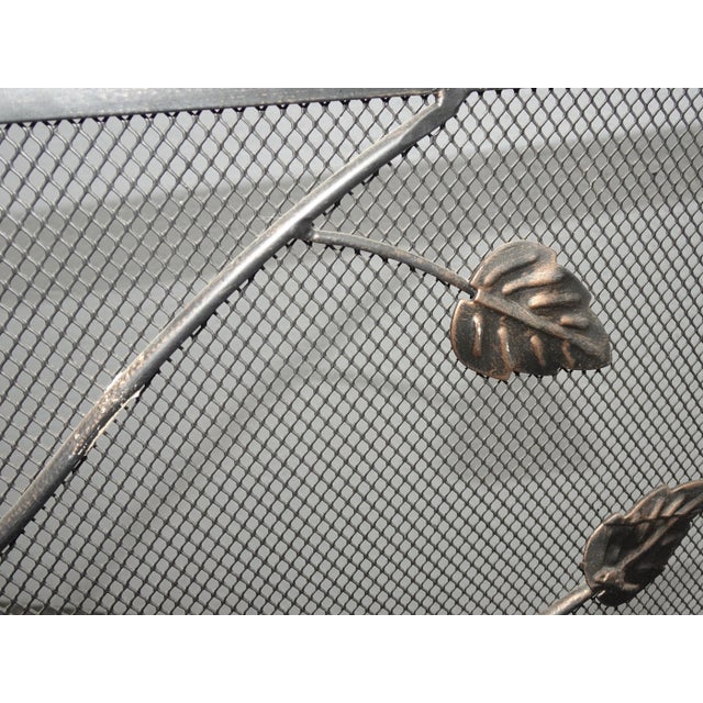 Vintage 1990s Black Fireplace Screen and Mesh Backing With Limbs and Leaves For Sale - Image 12 of 13