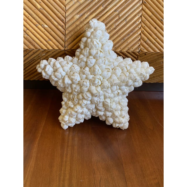 Vintage 1980’s Very Large Seashell Encrusted Star For Sale - Image 4 of 9