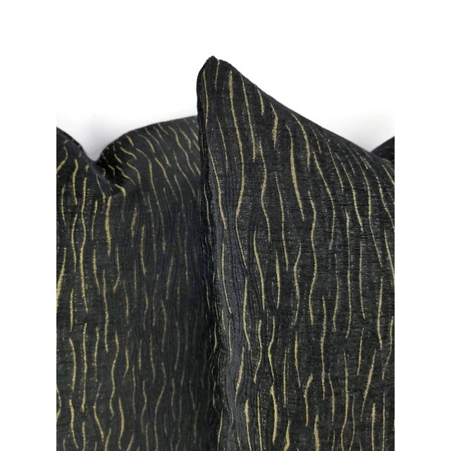 Contemporary S. Harris Magic Jet Black Chenille Pillow Cover For Sale - Image 3 of 6